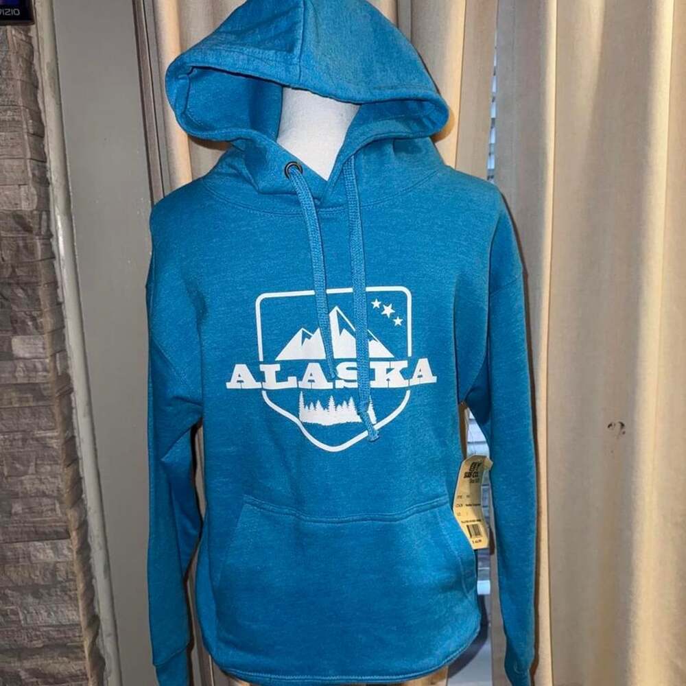 EZY Surf Co. Alaska Pullover Hoodie Size S Heather Turquoise